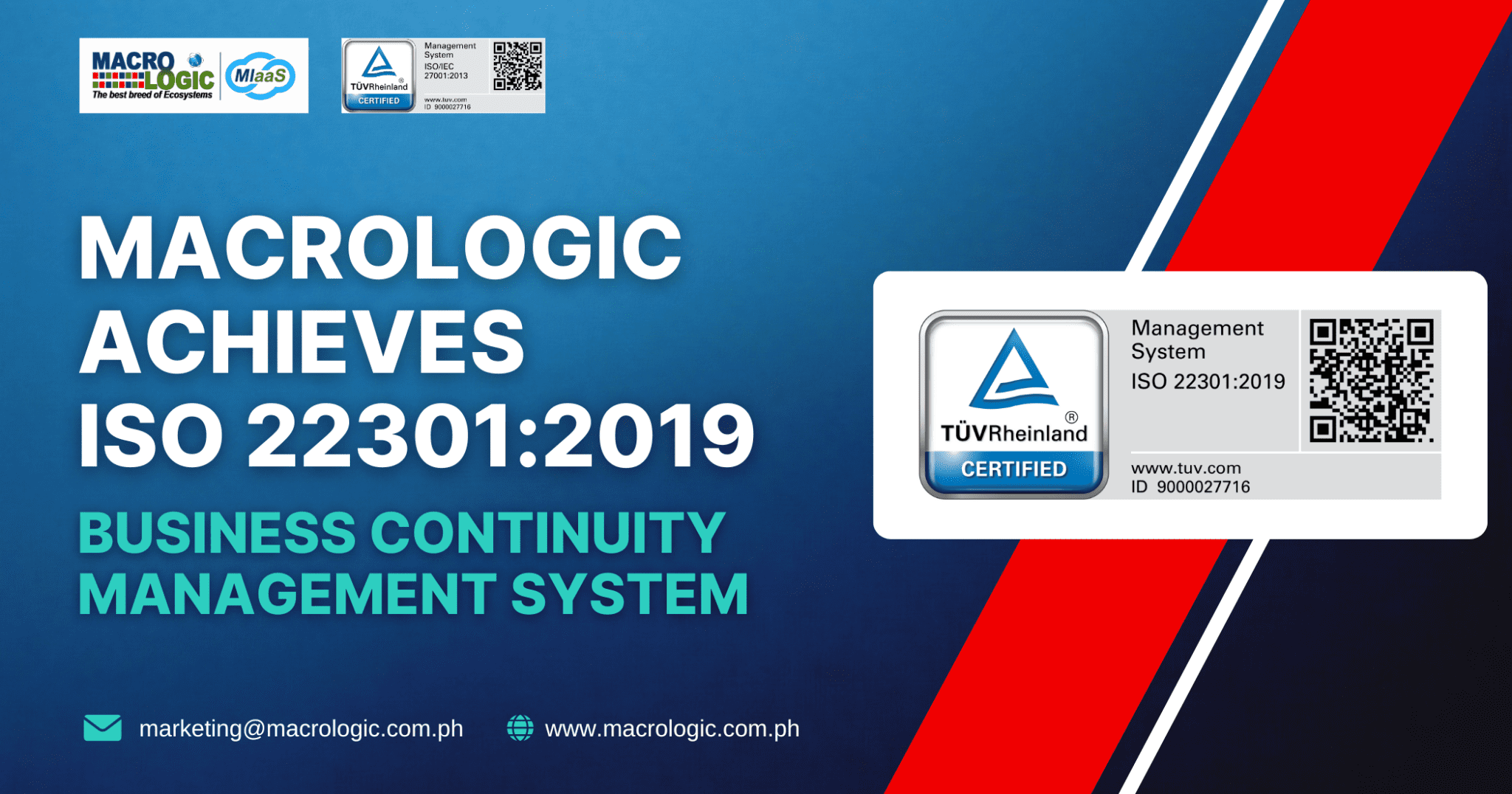 Iso Bcm Macrologic Achieves ISO 22301:2019 Certification for Business ...